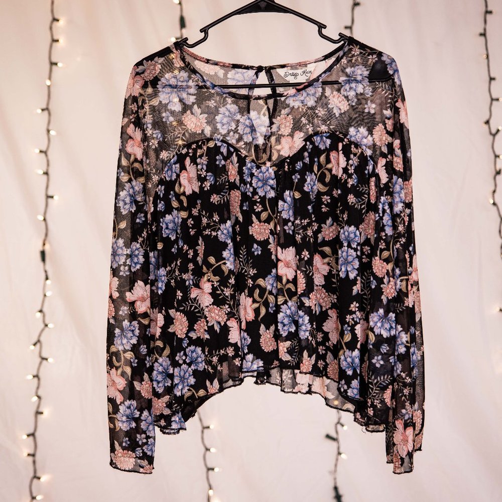 Indigo Rein Flowy Floral Long Sleeve